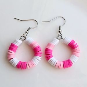 Handmade dangling earrings (pink pastel)